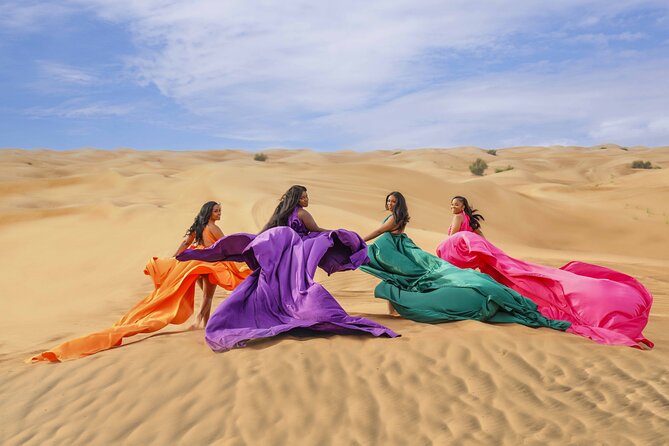 Flying Dress Photoshoot Dubai Solo, Couple and Group 3Hours - The Flying Dress and Outfit Change