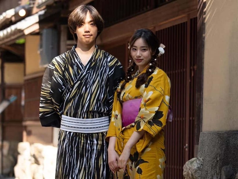 Kyoto Kimono Rental mimosa ｜Kimono/Yukata Rental Couple Plan - Optional photography and costume extras