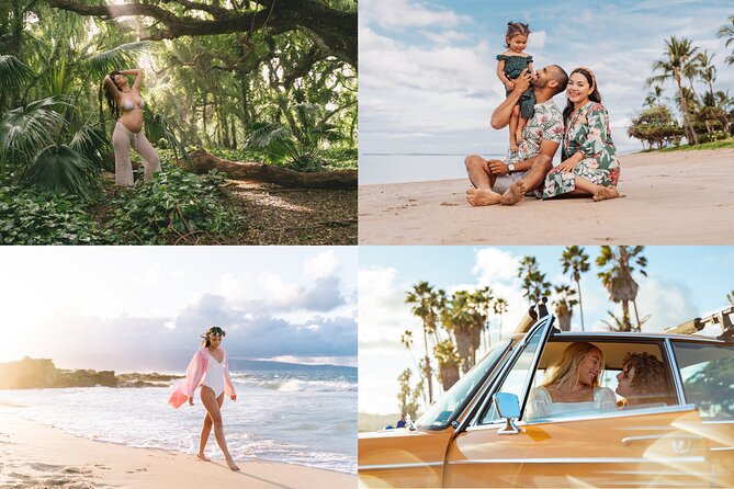 Maui Photographer, Beach Portrait for Family and couple - Meeting when the light works best